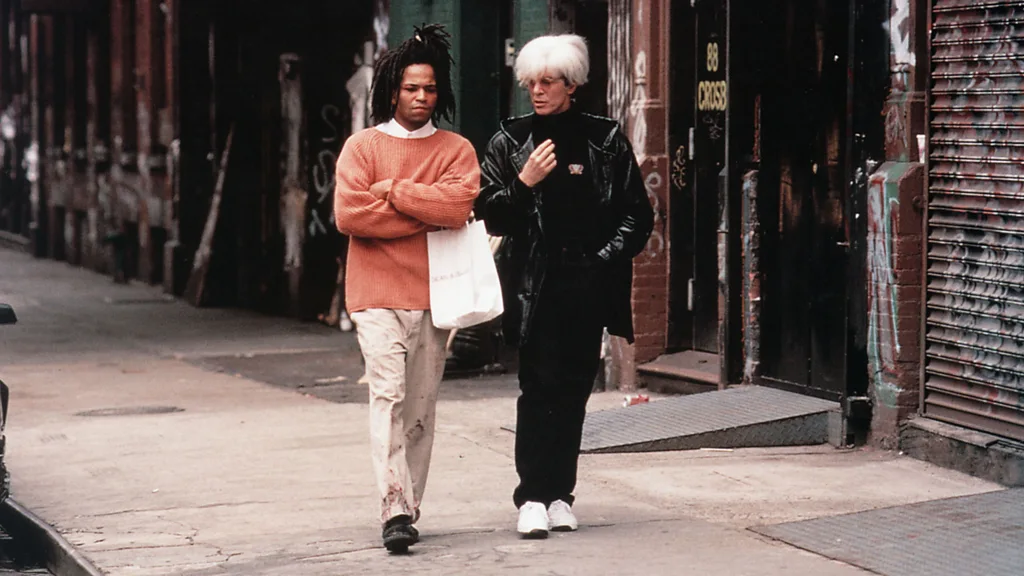 Movie Basquiat (1996) Jean-Michel Basquiat walking on the street